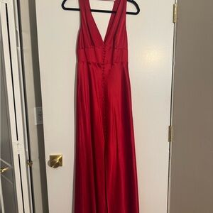 Reformation Elaina Satin Dress in Red Size 6